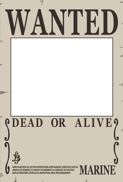 One Piece Blank Wanted Poster