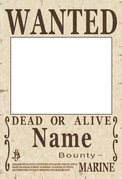 One Piece Wanted Poster Template – Tulisan