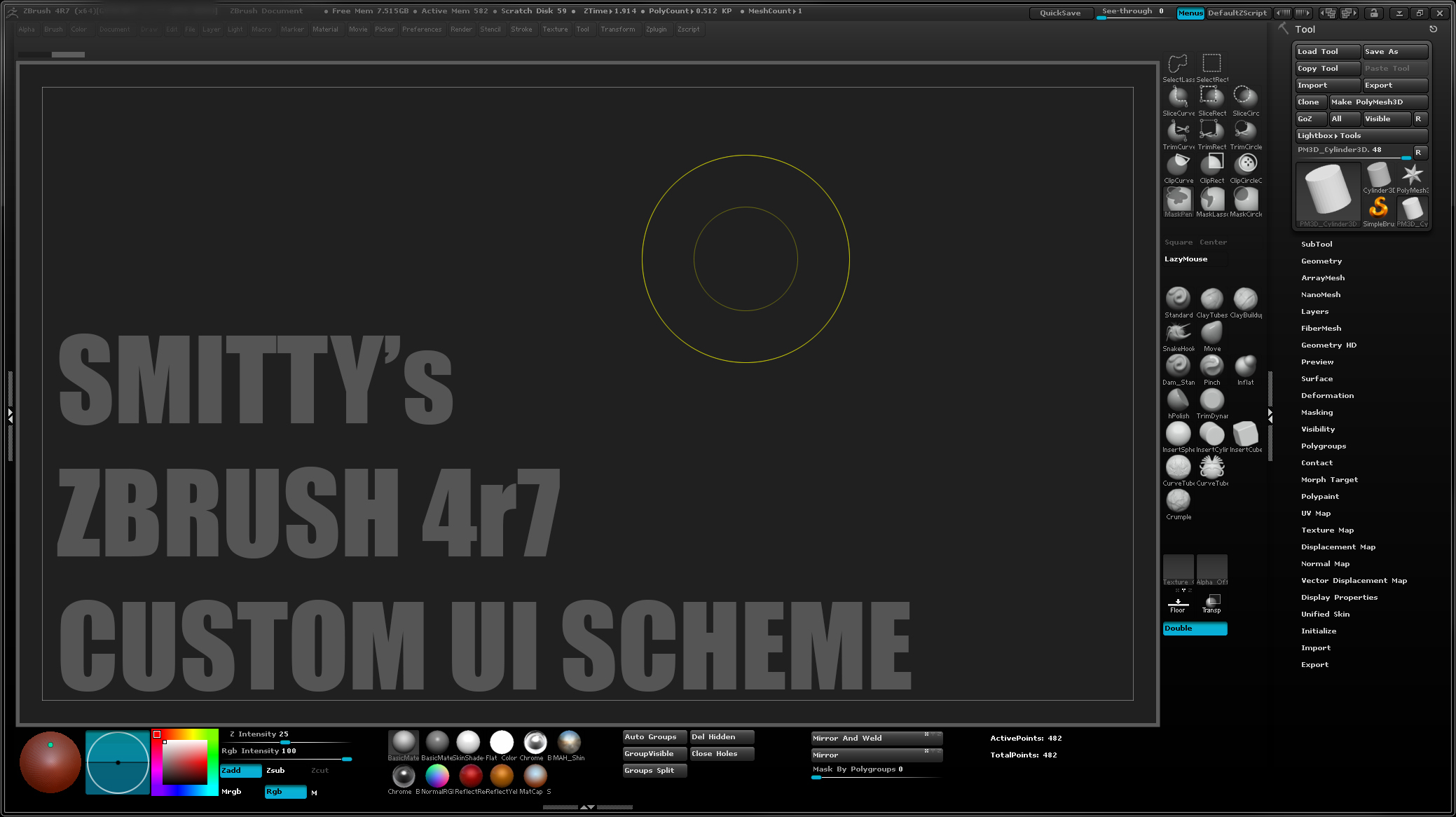 Smitty's Custom ZBrush 4r7 UI