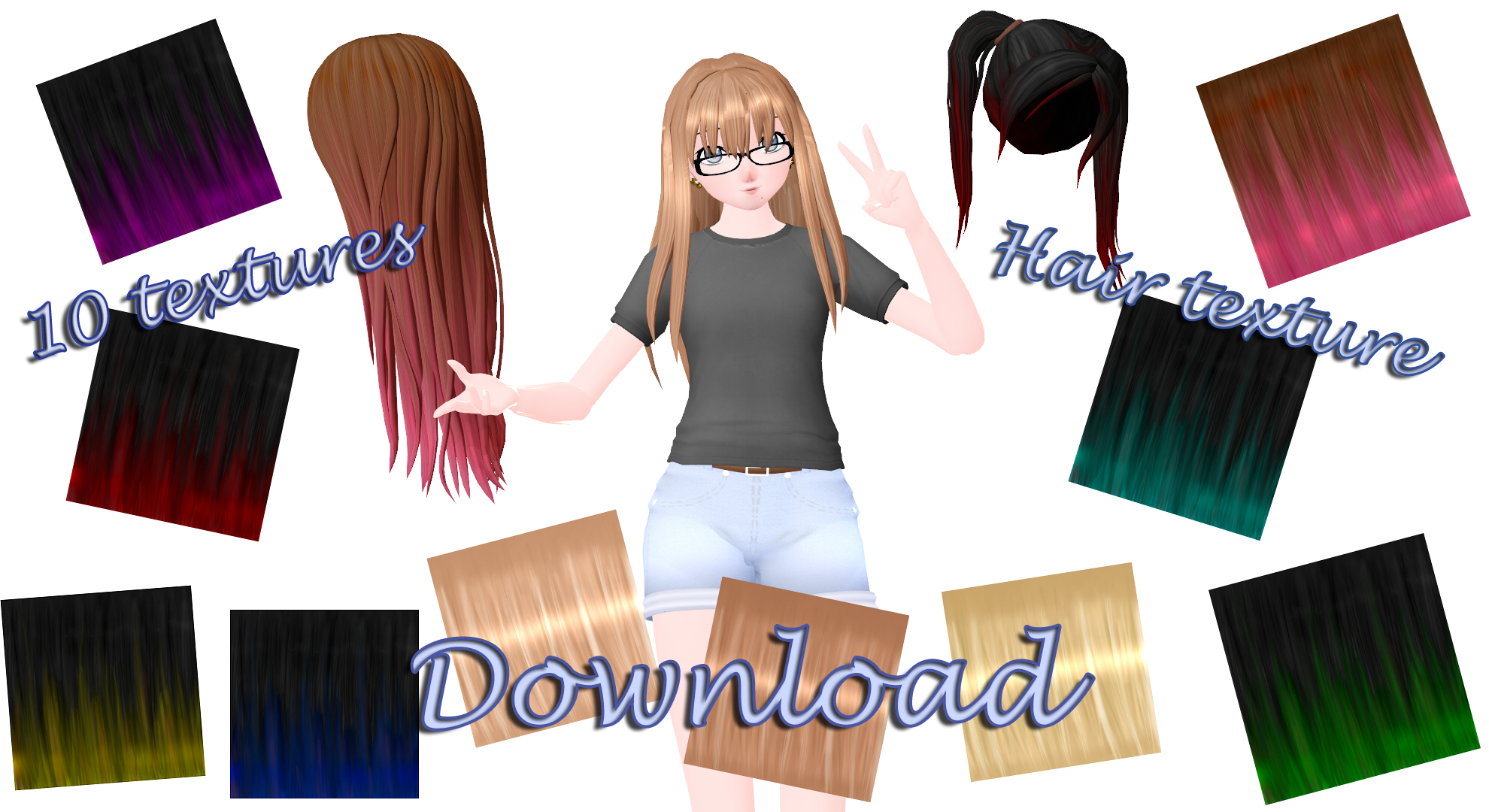8. MMD Hair Texture Pack Download - wide 10