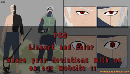 PSD Lineart and Color of Obito and Kakashi