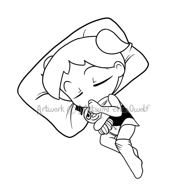 .Sleeping.Bubbles.Lineart.