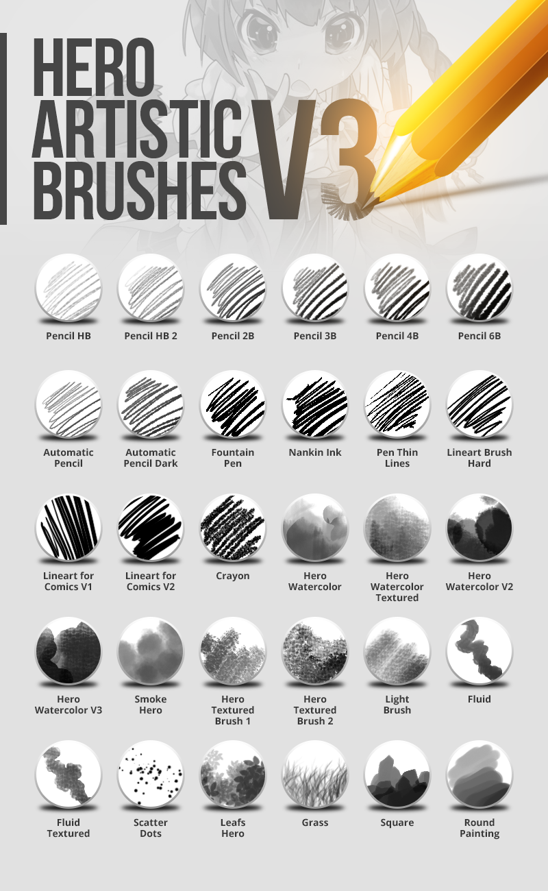 Hero Artistic Brushes Photoshop V3