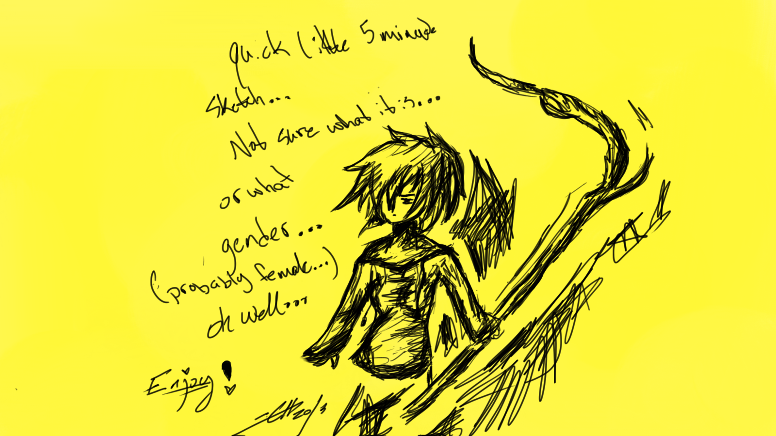 Lil Sketch On Yellow by Death5Daughter on DeviantArt