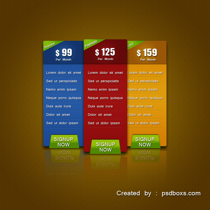 Pricing Table