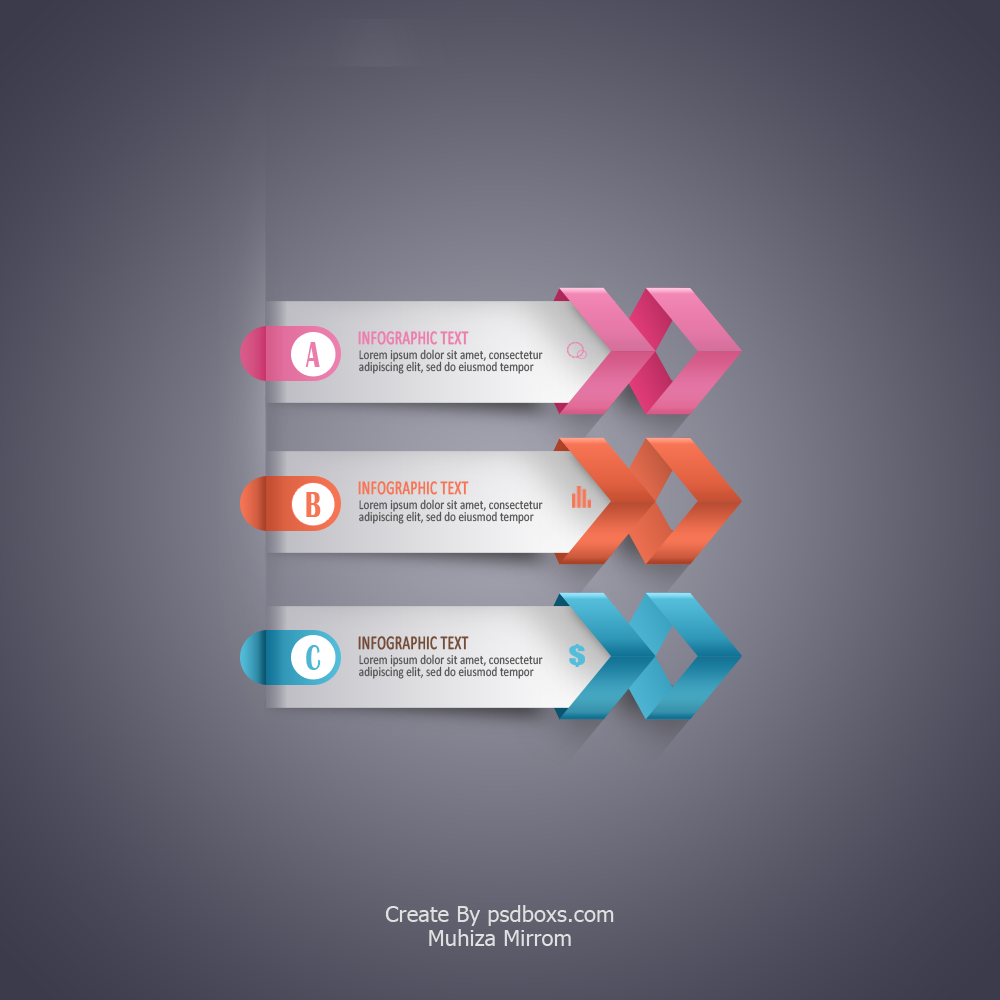 Free PSD Arrow Modern Infographic