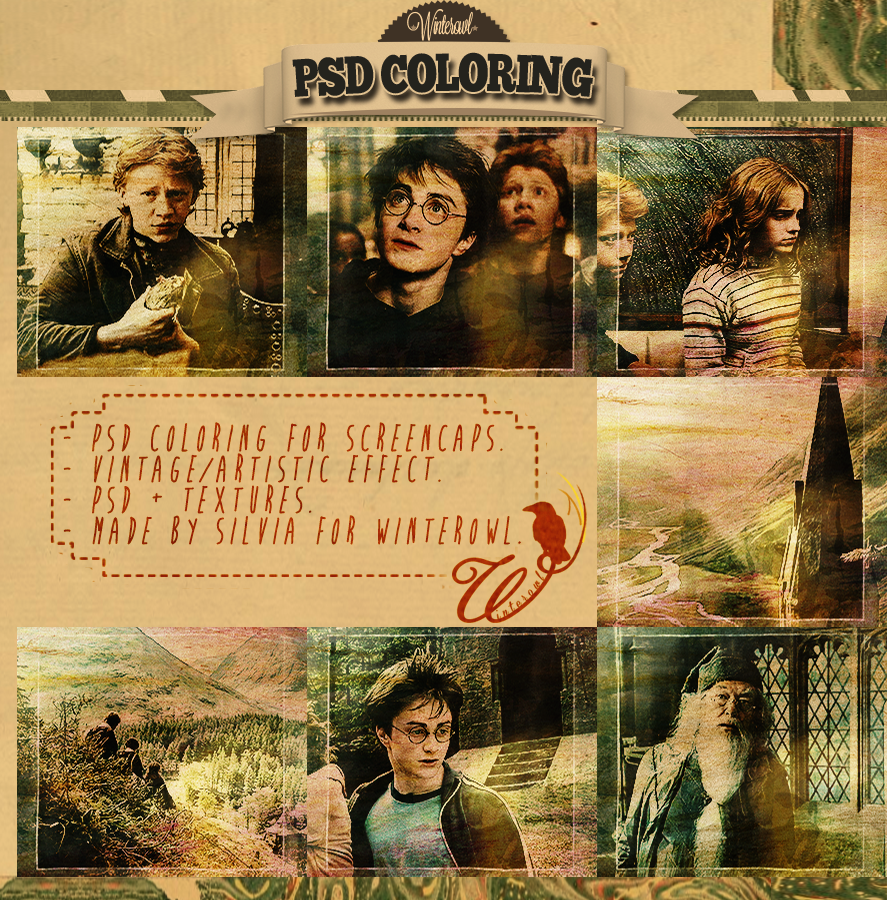 Psd coloring, Harry Potter 3 | Winterowl.