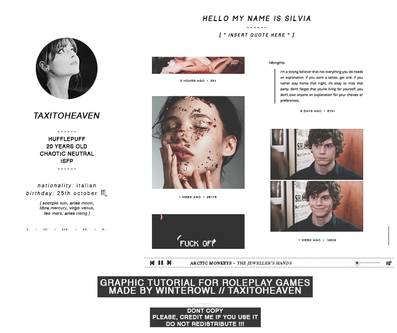 Download Template In Psd For Roleplayers 4 Winterowl By Taxitoheaven On Deviantart PSD Mockup Templates