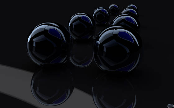 Dark balls Blue heart