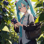 Hatsune Miku at the blueberry farm