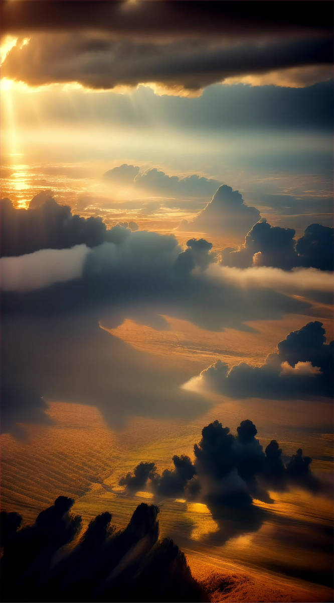 Sunlight Breaking Through Storm Clouds Over A Vast by EntertainTime on ...
