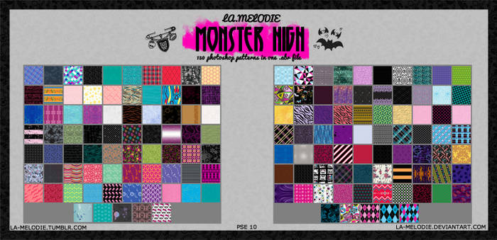 150 Monster high Photoshop Patterns