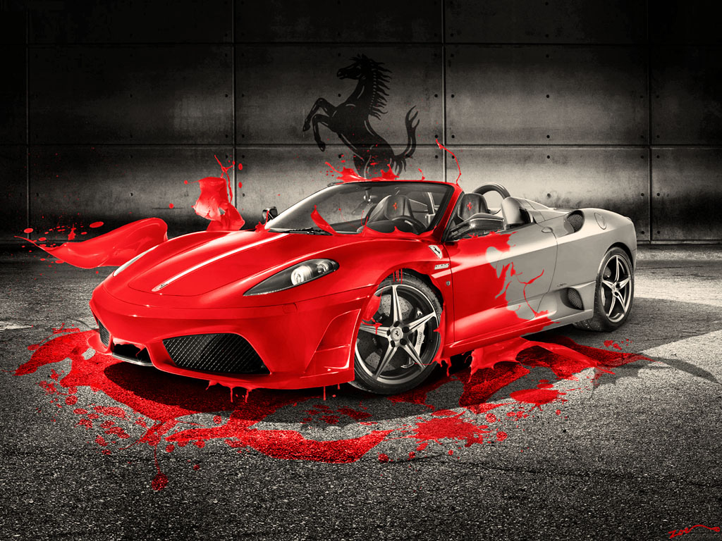 Ferrari Red splash wallpapers