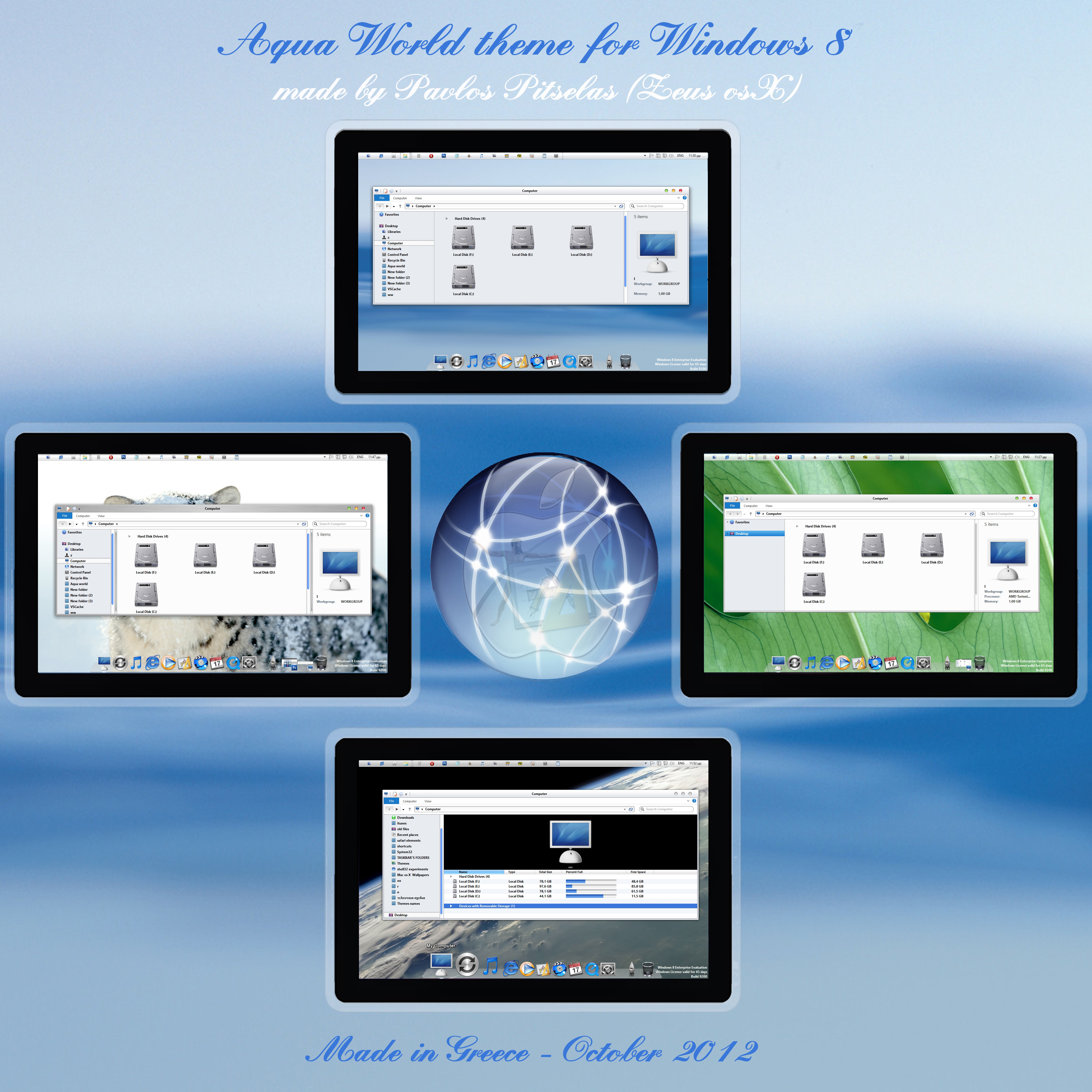 Aqua World os x style Theme for Windows 8 rtm