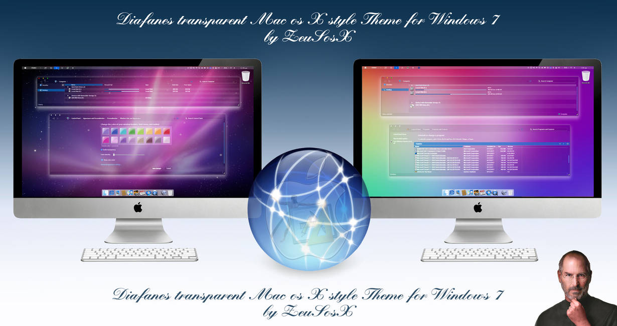 Diafanes Transparent osX style Themes for Windows7 by ZEUSosX on DeviantArt