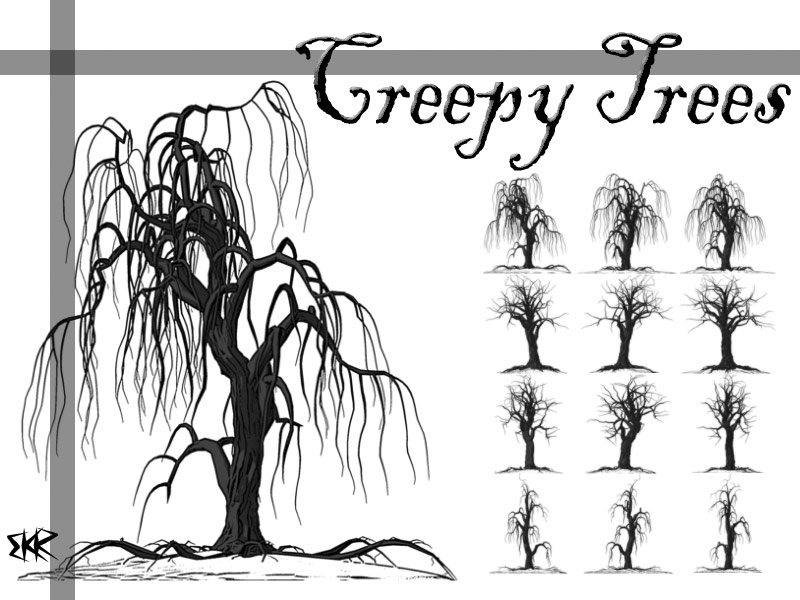 Creepy Tree Brushes by deathoflight