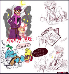 Detective waluigi doodles