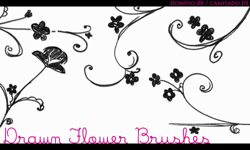 .15 drawn flower brushes