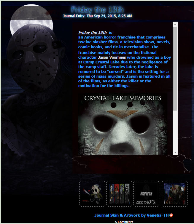 Friday the 13th Journal Skin by Fairloke on DeviantArt