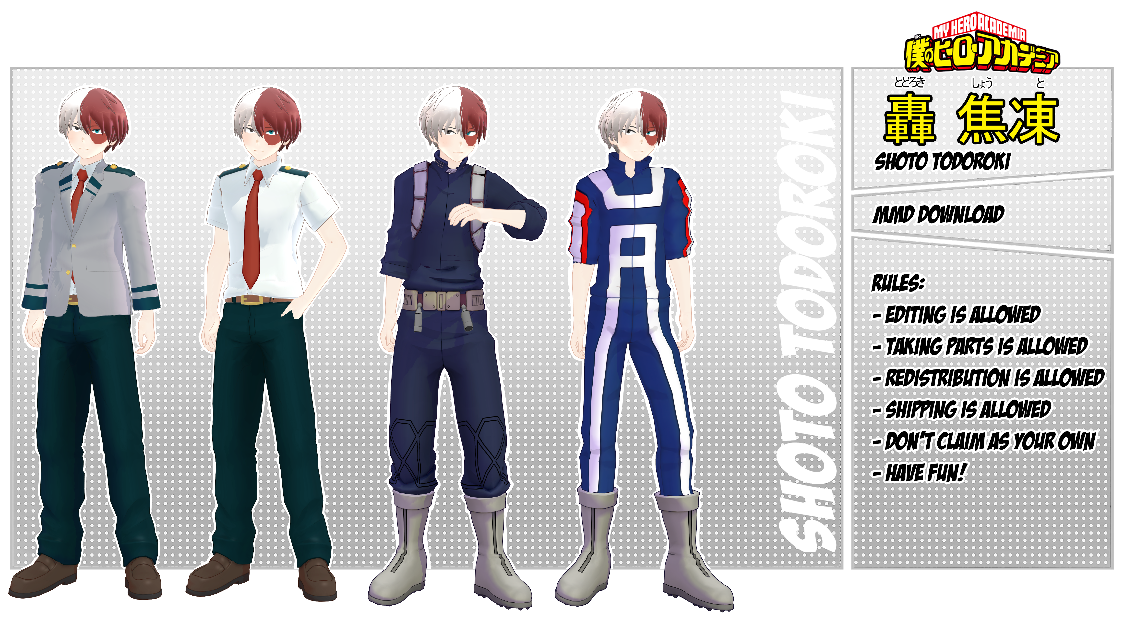 MMD x BNHA Shoto Todoroki V2 DL.