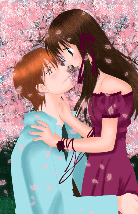 Animated Tohru_Kyo  Under the cherry Blossom