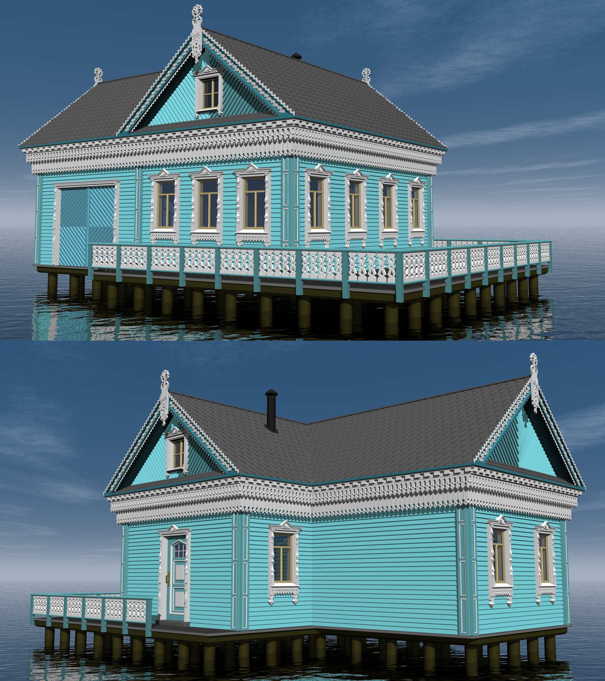 Beach House 3d Model