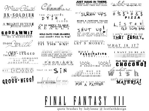 Final Fantasy VII: Quotes.