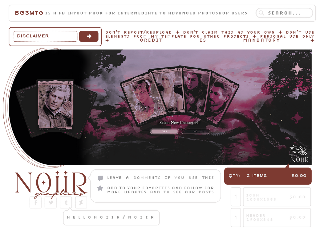 BG3MTG. / freebie roleplayer FB layout by NOllR on DeviantArt
