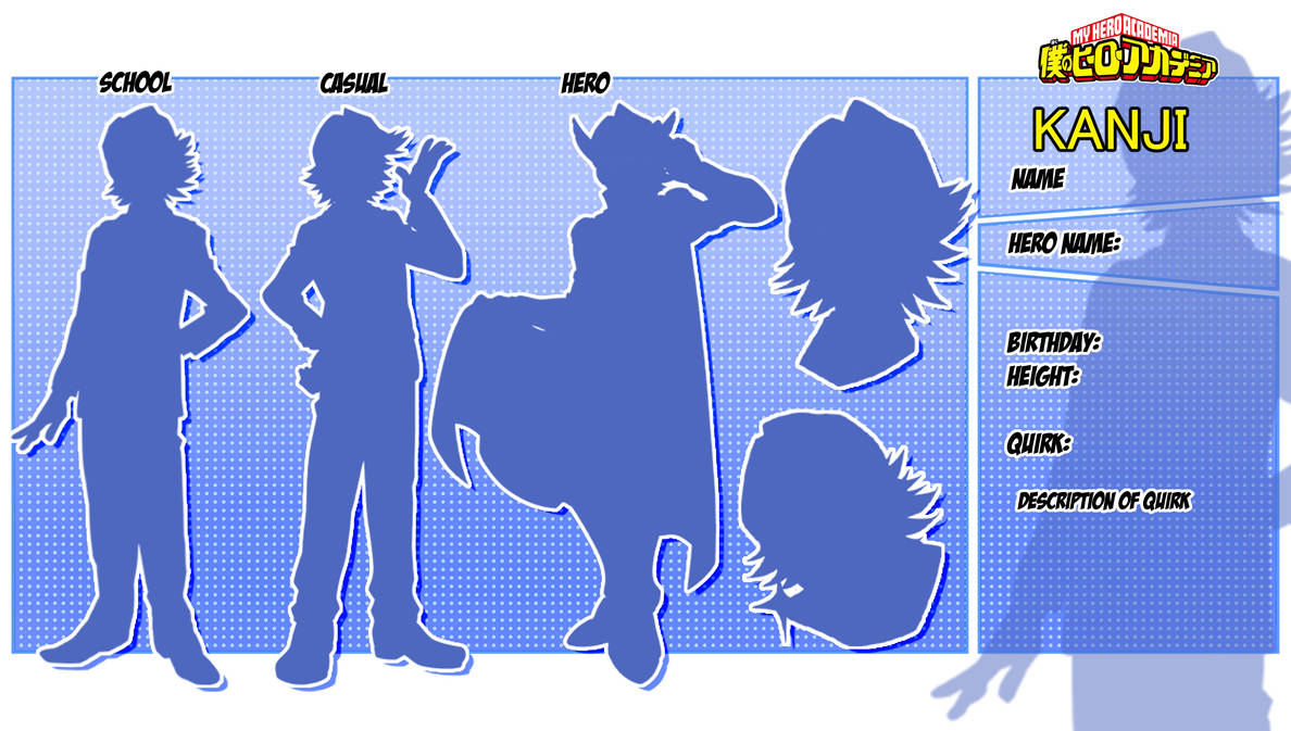 F2u Bnha Character Sheet Template By Uunearthly by Slurbeez on DeviantArt
