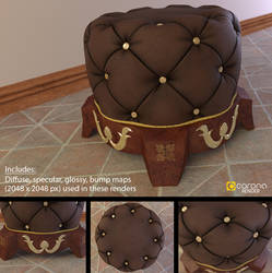 Free 3D Model: Royal Chesterfield Ottoman