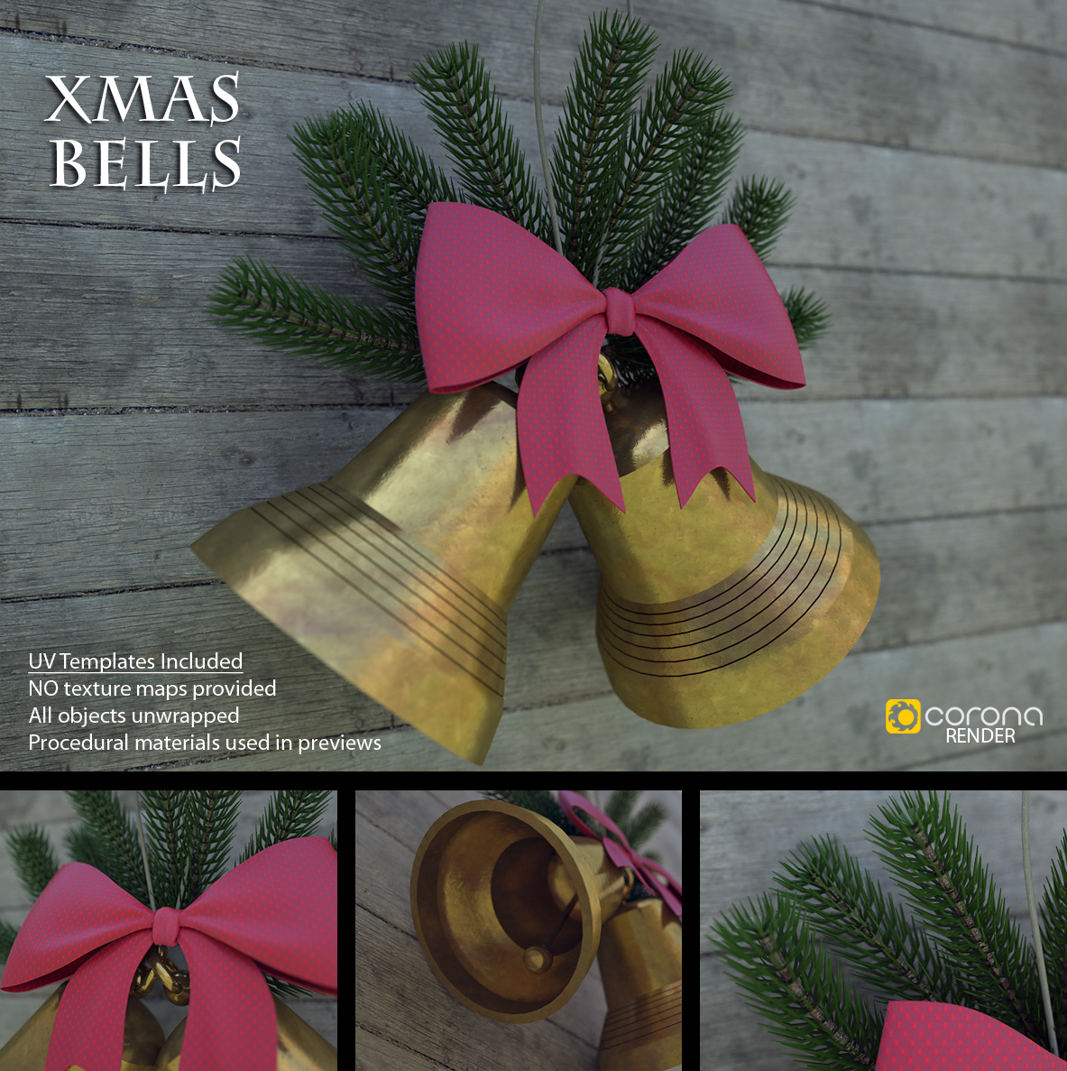 Free 3D Model: Xmas Bells