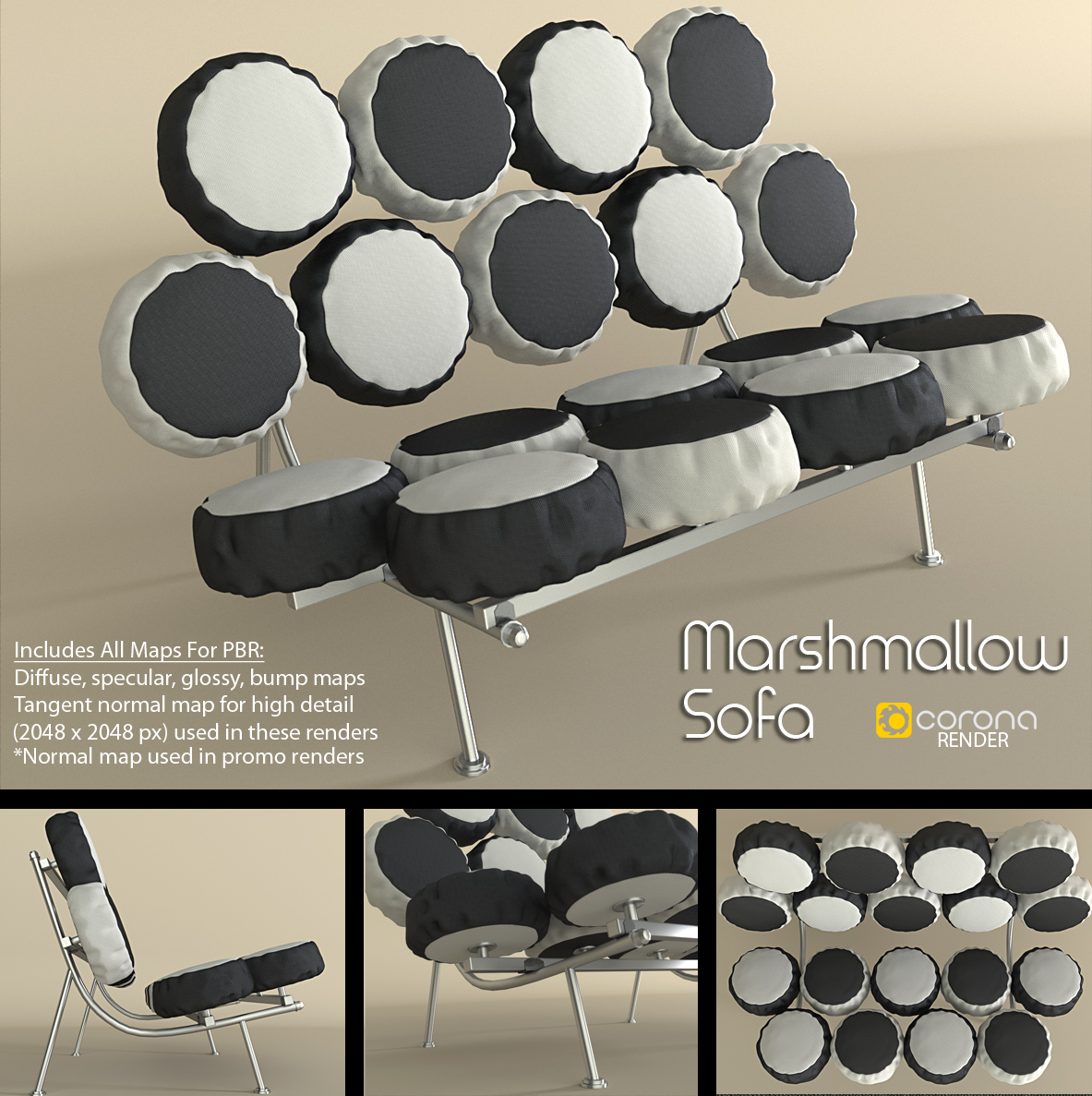 Free 3d Model Marshmallow Sofa By Luxxeon On Deviantart