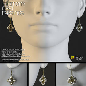Free 3D Model: Harmony Nest Earrings