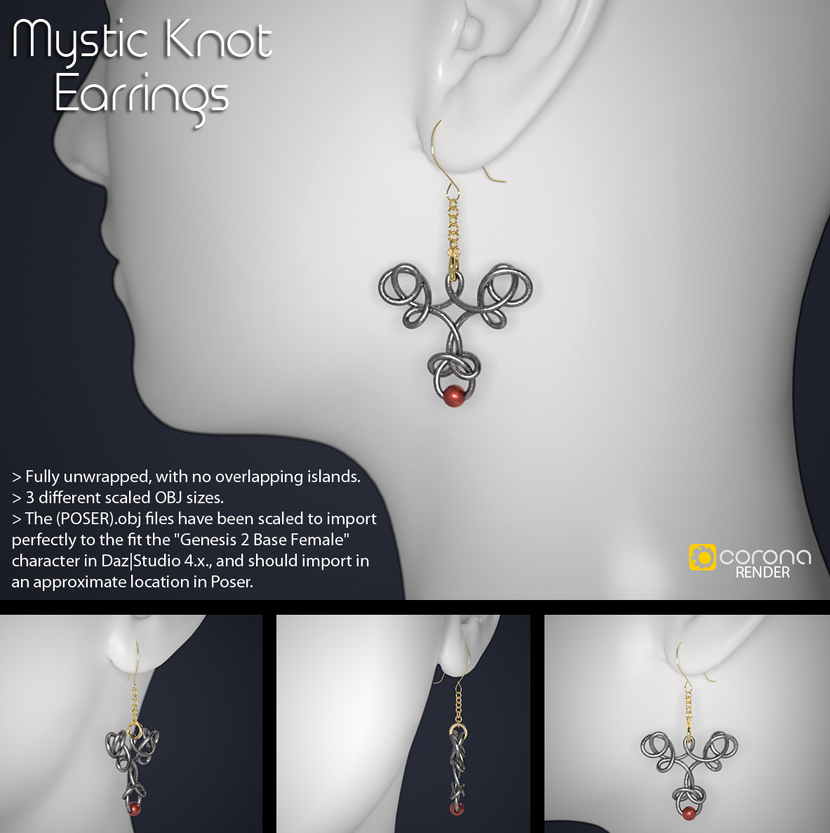 Free 3D Model Mystic Knot Earrings by LuxXeon on DeviantArt