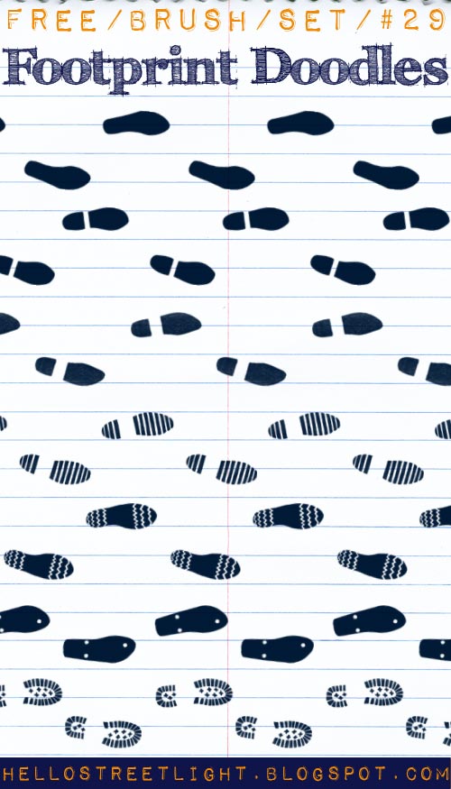 Free Brush Set 29: Footprint doodles