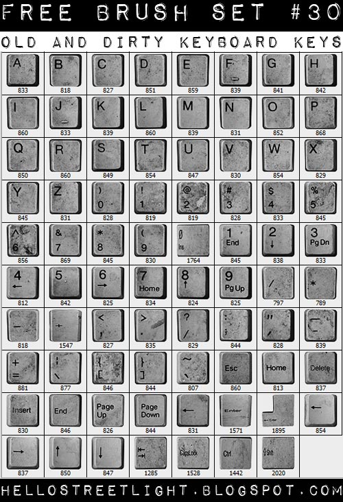 Free Brush Set 30: Keyboard keys