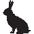 Rabbit Silhouette Black [F2U]