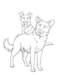 Bailey and Fritz Lineart