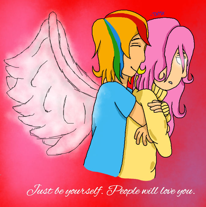 genderbent!human! Rainbow Dash and Fluttershy. by TXMXnCRPST on DeviantArt