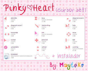 Pinky Heart cursor set by MayteKr