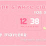 Pink and White Clock for XWidget