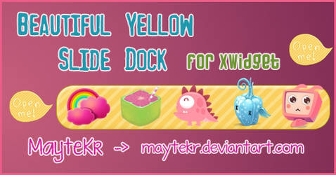Beautiful Yellow Slide Dock for XWidget
