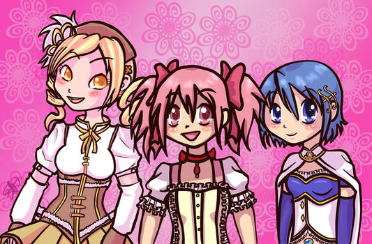 Mami, Madoka, and Sayaka