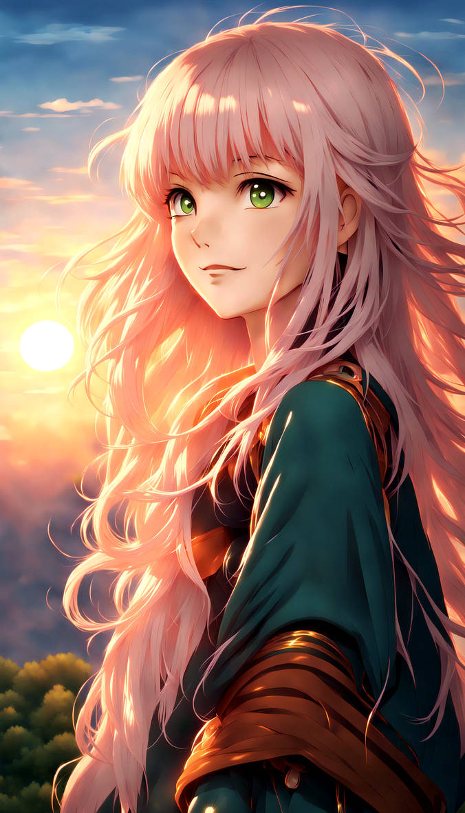 anime girl sunrise fantasy by 2kochan on DeviantArt