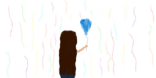 Girl With Balloon Drawing