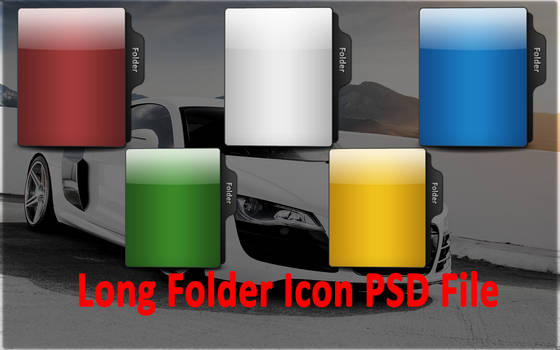 Long Folder Icon Template PSD File For Photoshop