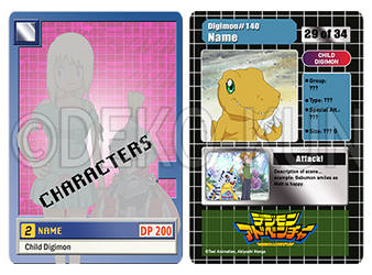 Digimon Anime Trading Card Template