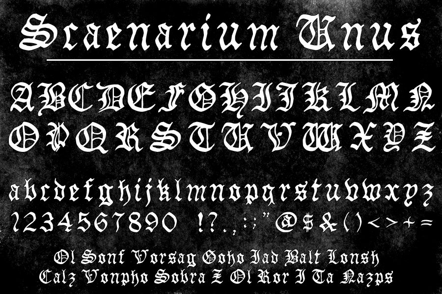 Scaenarium Unus Font