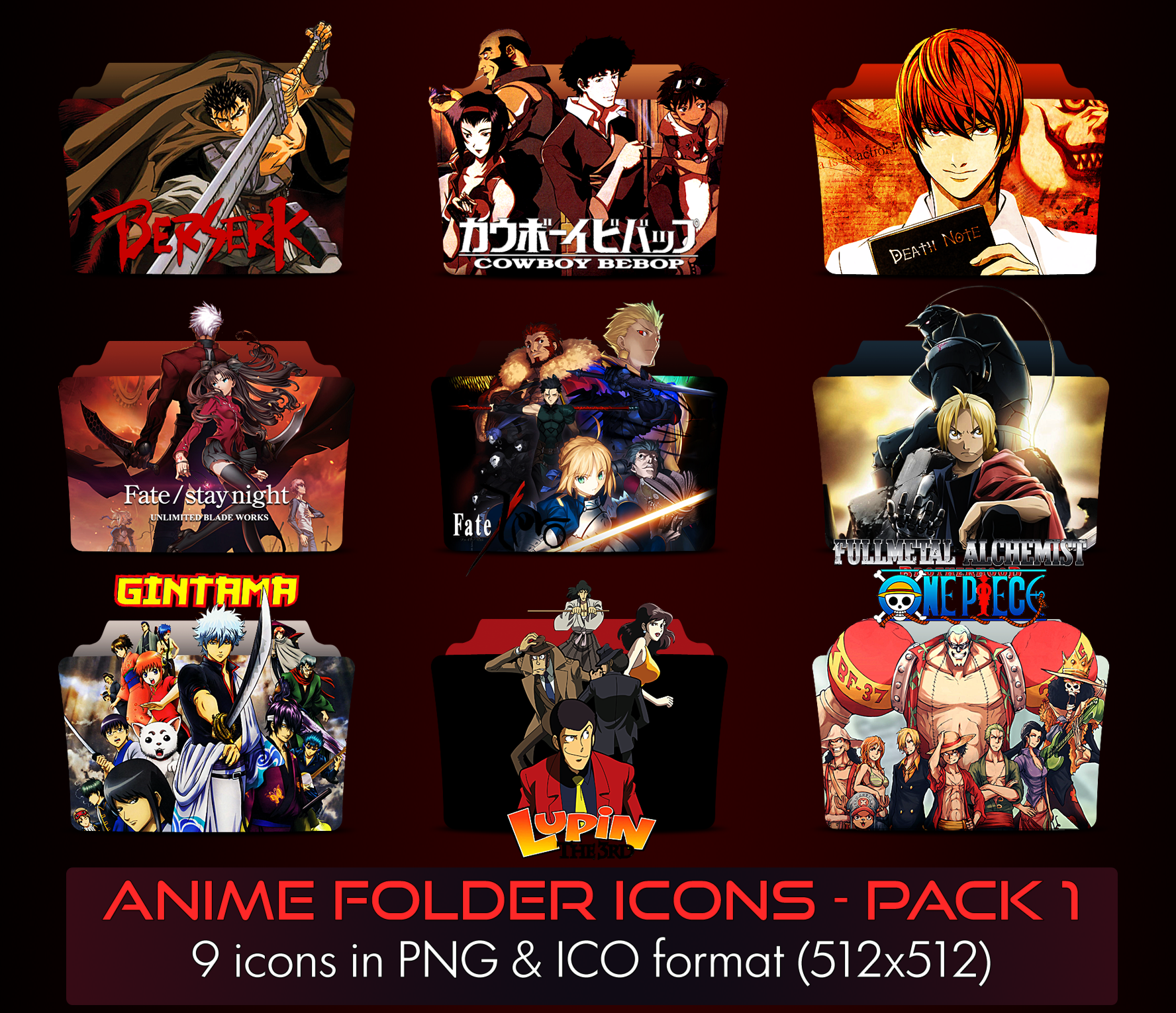 Anime - Icon Pack 1 by apollojr on DeviantArt. 