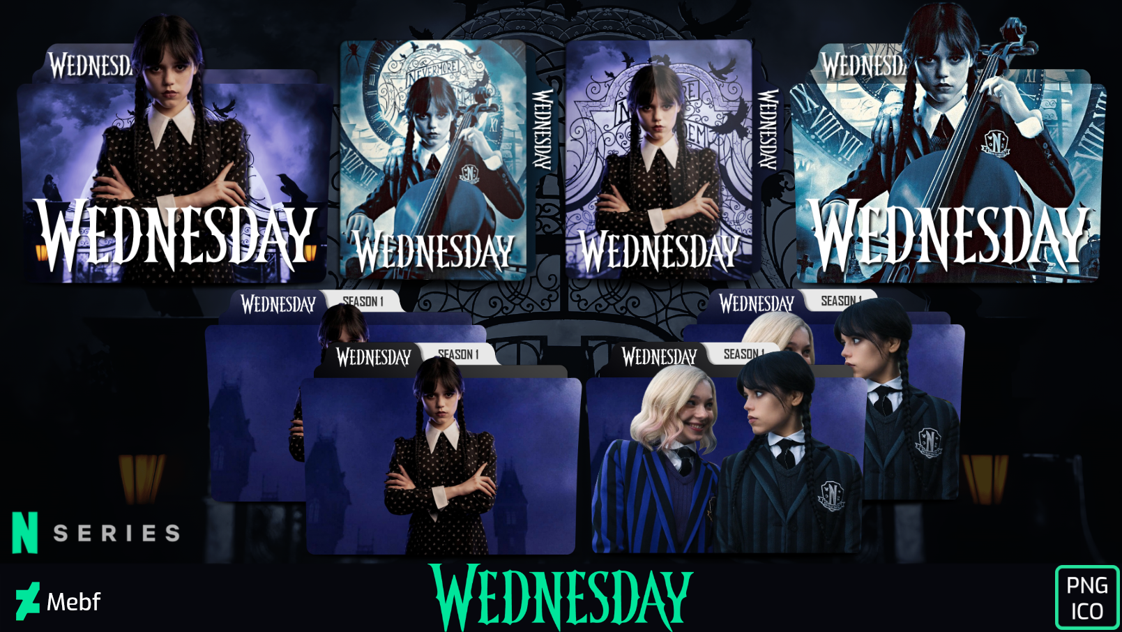 Wednesday Addams bundle PNG, Netflix series bundle PNG , Wednesday